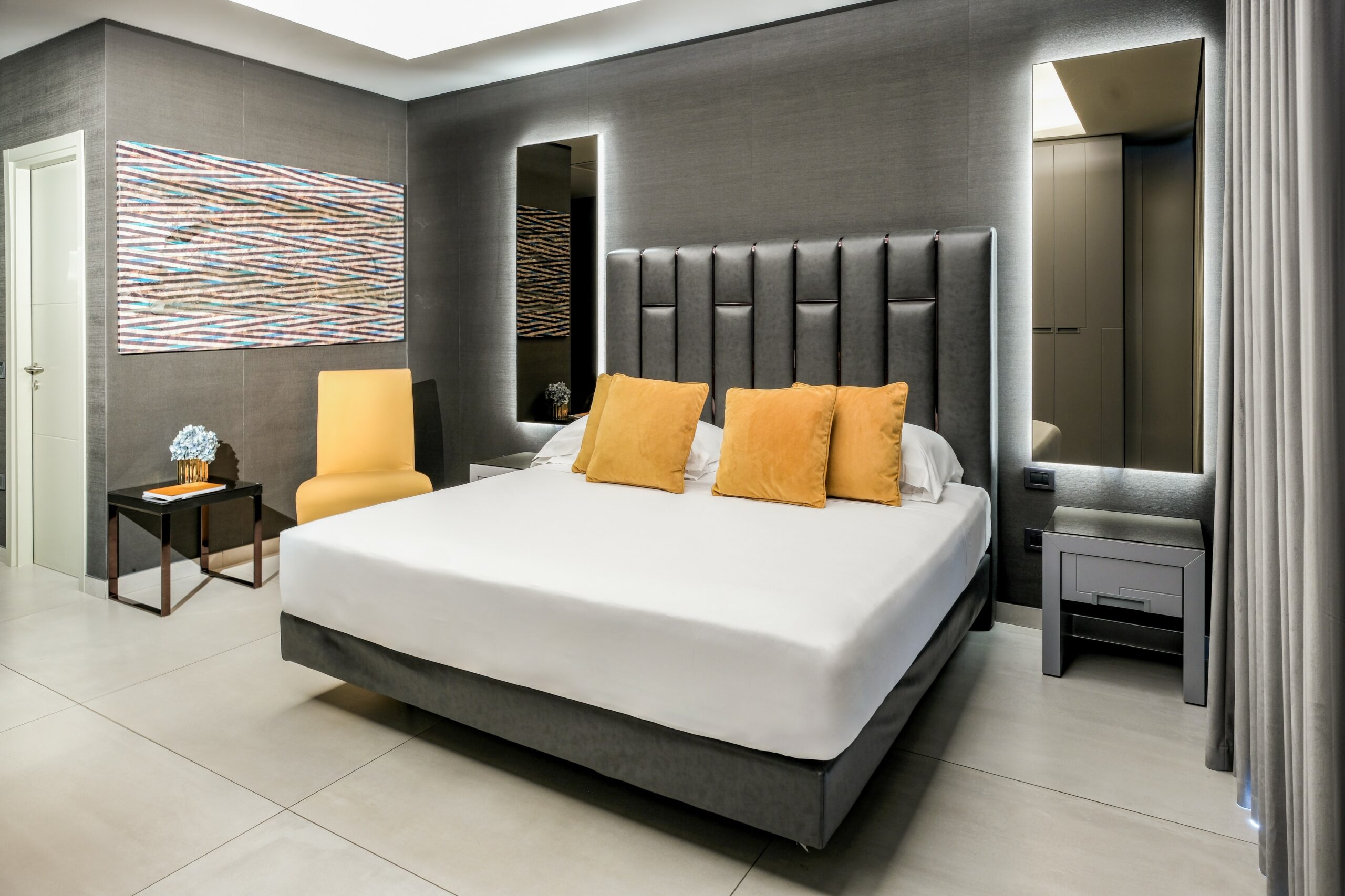 Vista laterale della camera standard